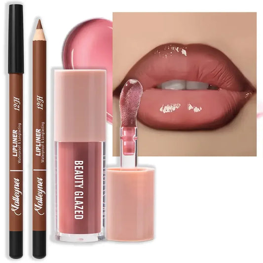 2-delige Matte Lippen Make-up Set - Waterproof & Langhoudend - Lipliner & Lipgloss Combo